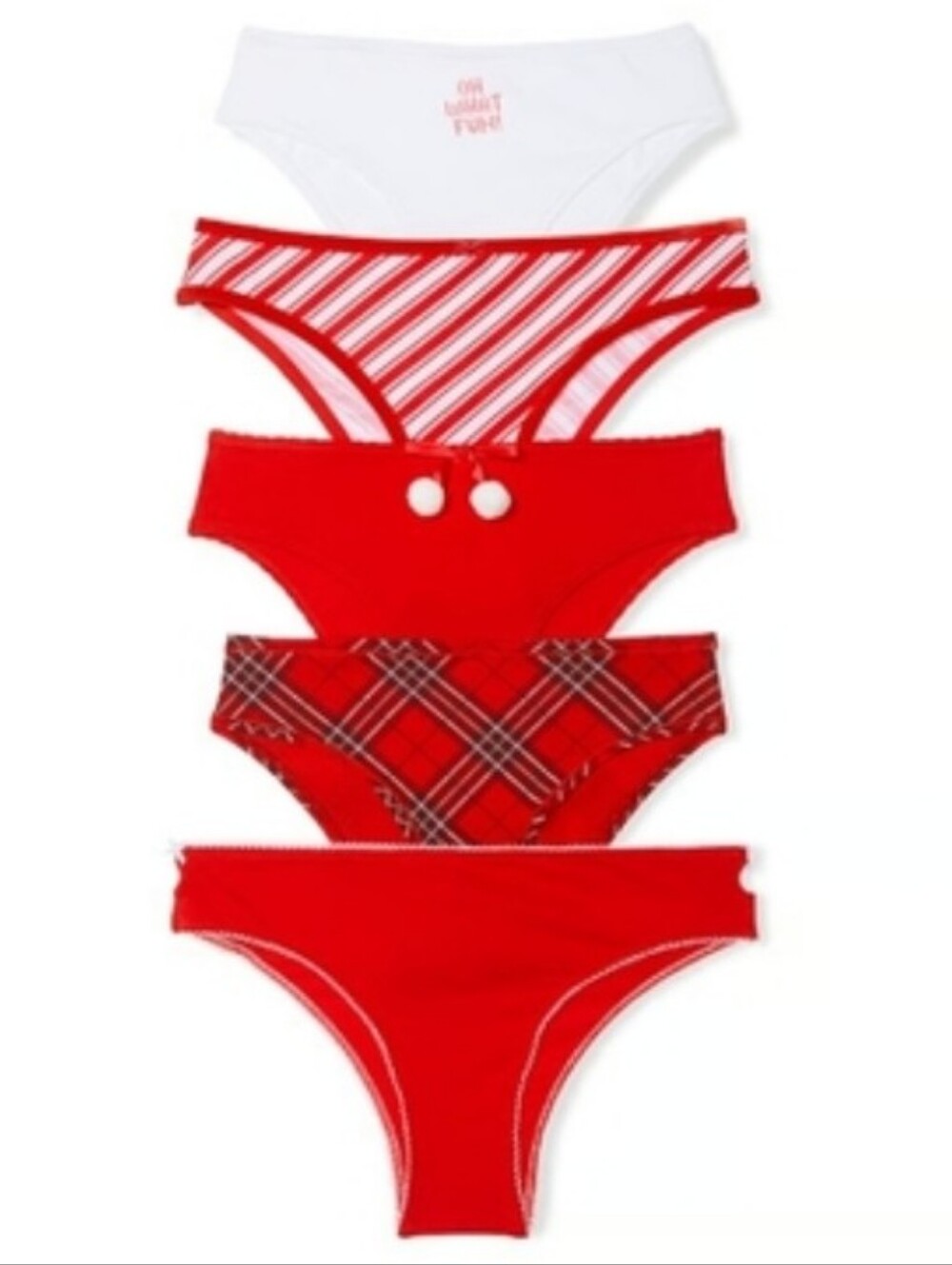 Victoria's Secret Pink Cotton Cheeky Holiday Panties 5-Pack MEDIUM